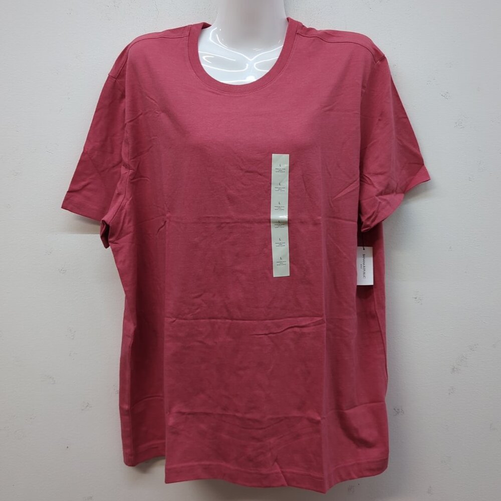 Banana Republic Solid Short Sleeves Men's T Shirt Large Light Red
